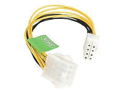 J&D 2 Pezzi Cavo Di Prolunga Alimentazione EPS 8 Pin Per CPU - 30 Cm - Connettori Maschio/femmina ATX 12V, Guaina Flessibile, 18 AWG