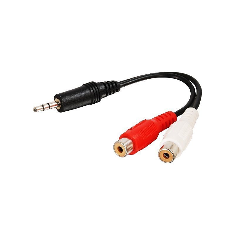 C2G ® Value Series 40422 6" Mini-Phone to RCA Audio Y-Adapter Cable, Black image 1