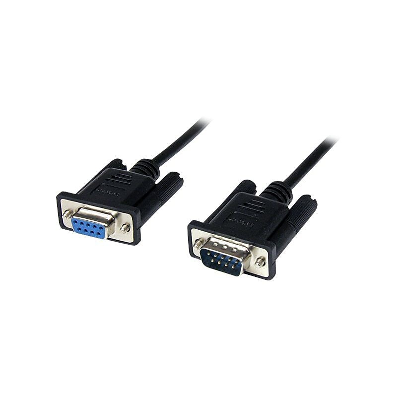 StarTech 2m Black DB9 RS232 Serial Null Modem Cable F/M (SCNM9FM2MBK) image 1