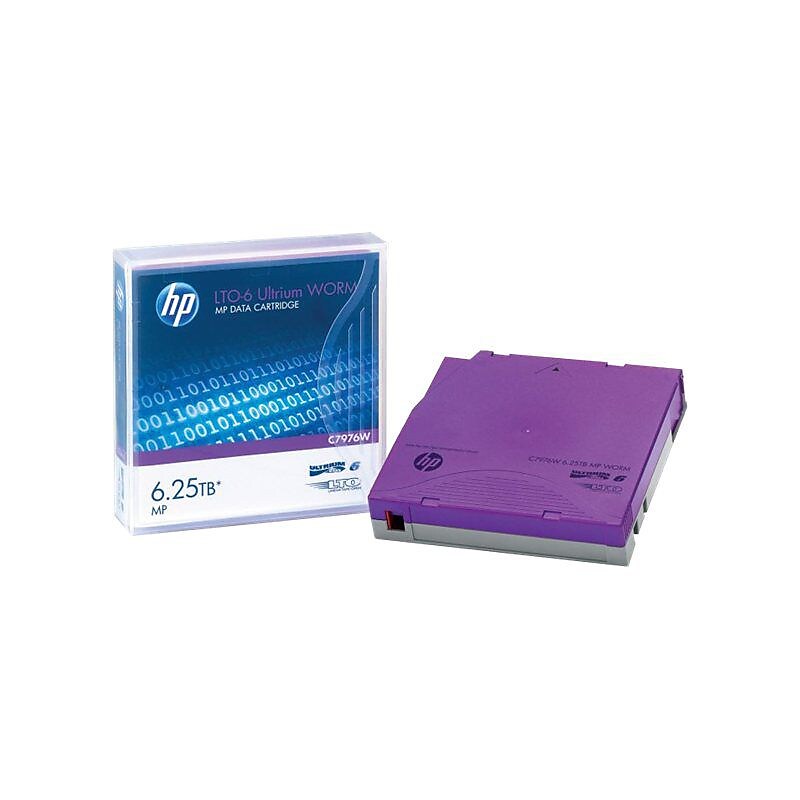 HPE LTO Ultrium WORM 6 C7976W, 6.25 TB Data Cartridge, Purple Labeling Printable image 1