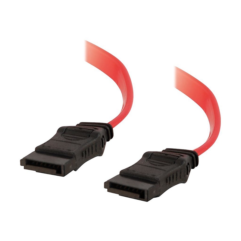 C2G 18in 7-pin 180° 1-Device Serial ATA Cable image 1
