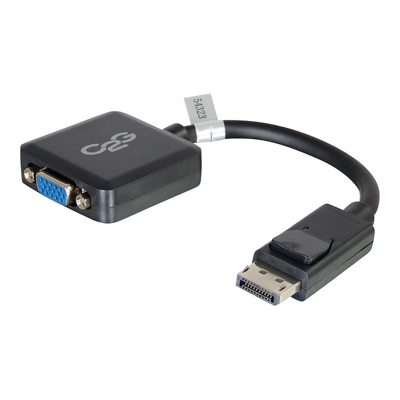 C2G 54323 8" DisplayPort to VGA Male/Female Active Converter Adapter, Black image 1