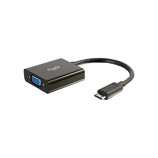 C2G® (41353) HDMI Mini/VGA Male/Female Converter Dongle, Black Staples