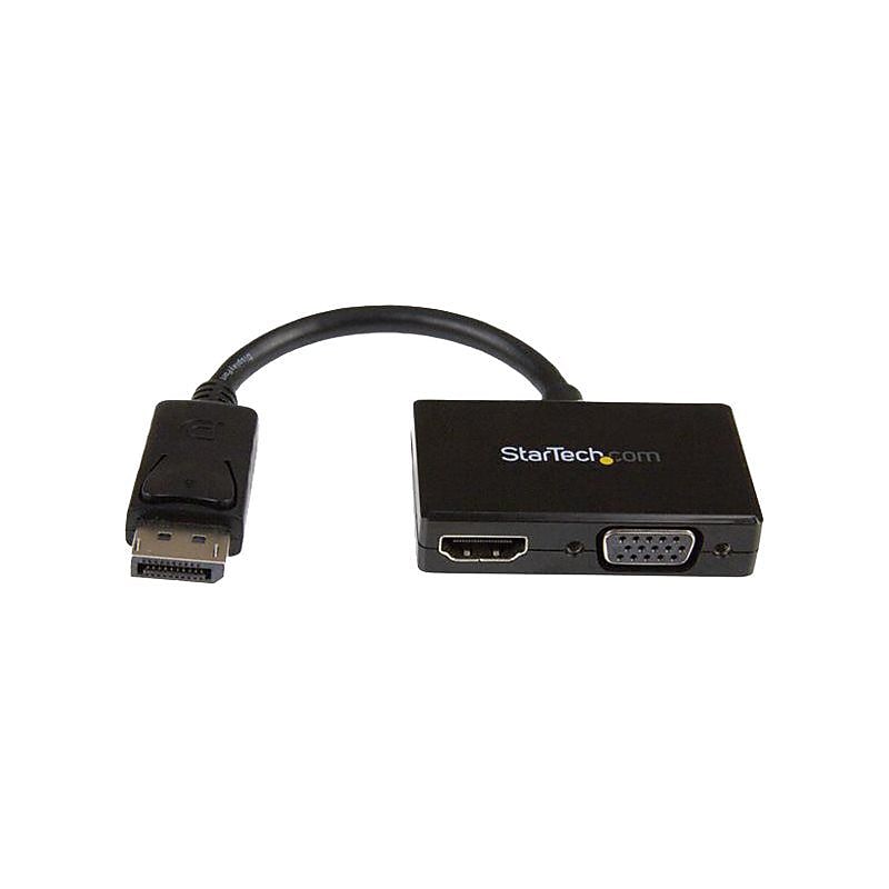 StarTech  DP2HDVGA Travel A/V Adapter, 2-in-1 DisplayPort to HDMI or VGA image 1