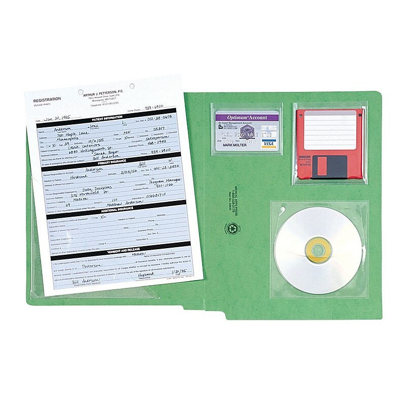 See-Thru Special Size Heavy-Duty Vinyl File Pockets; Vinyl Pockets, Card Size, 100/Box image 1