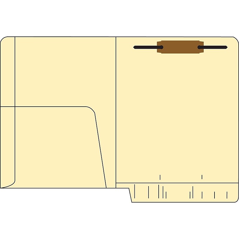 Medical Arts Press® 14 Pt. Manila End-Tab Pocket Folders; 1 Fastener image 1