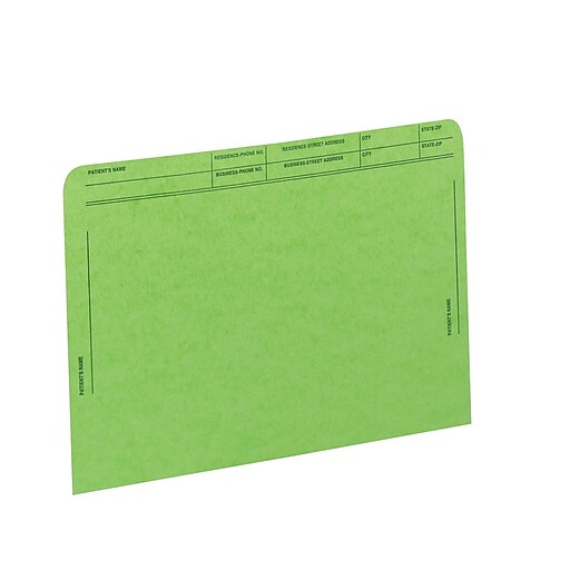 Medical Arts Press® File Pocket, Letter Size, Green, 50/Box (59547GN