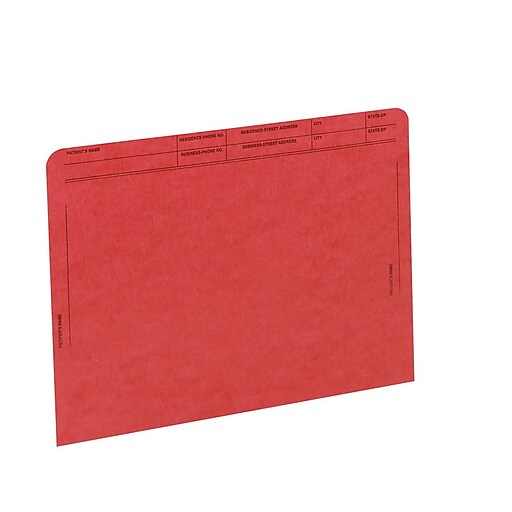 Medical Arts Press® File Pocket, Letter Size, Red, 50/Box (59547RD