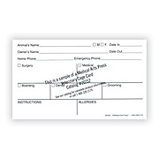 Medical Arts Press® Vet Cage Card; Room for Special Care Instructions, 3x5"