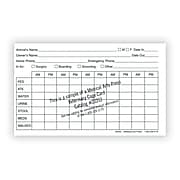 Medical Arts Press® Vet Cage Card; Provides a Record of Twice Daily Care, 3x5"