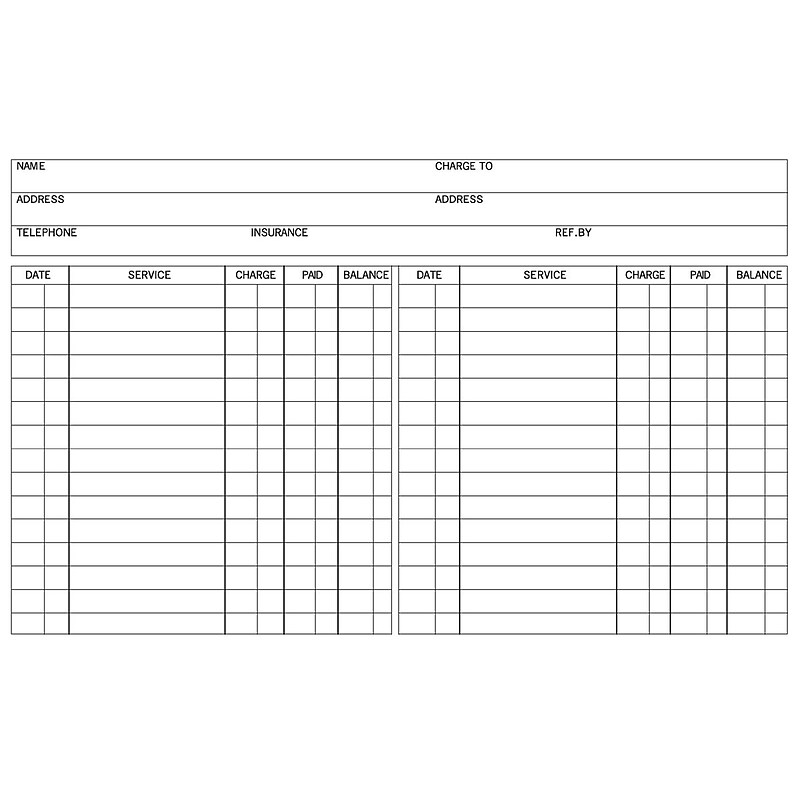 Medical Arts Press® Ledger Cards, Standard, Twin Entry image 1