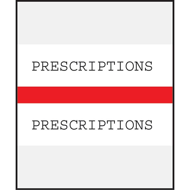 Medical Arts Press® Standard Preprinted Chart Divider Tabs; Prescriptions, Red image 1