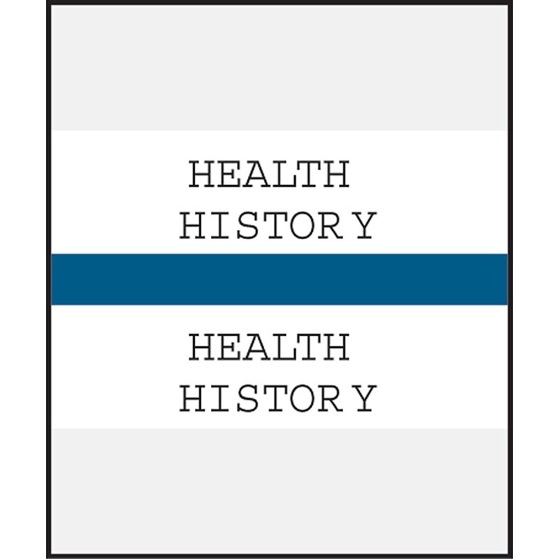 Medical Arts Press® Standard Preprinted Chart Divider Tabs; Health History, Dark Blue image 1