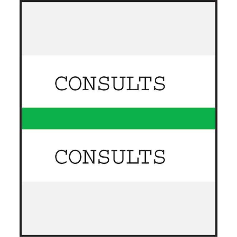Medical Arts Press® Standard Preprinted Chart Divider Tabs; Consults, Green image 1