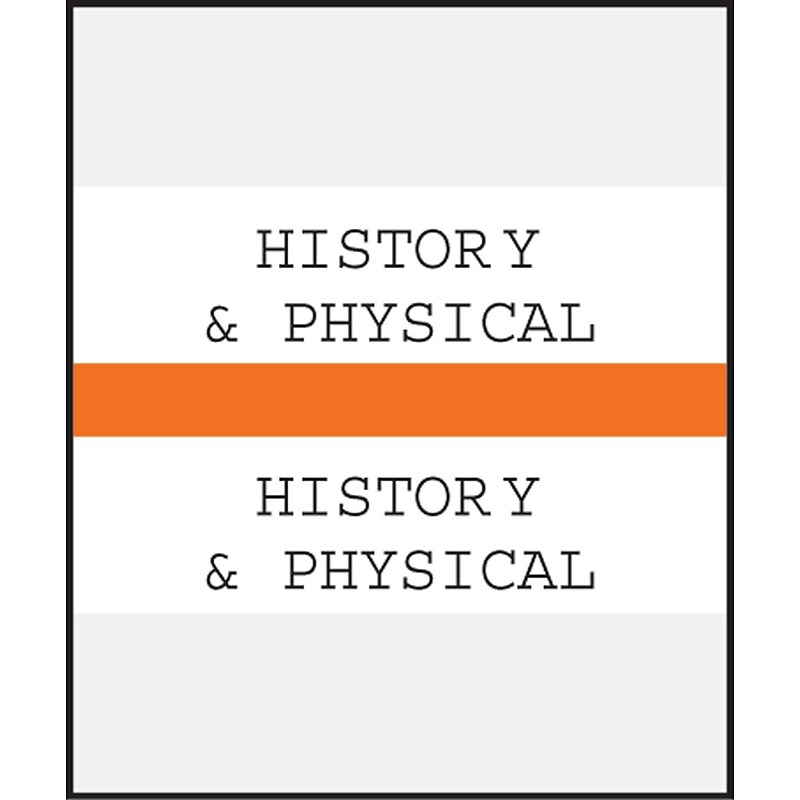 Medical Arts Press® Standard Preprinted Chart Divider Tabs; History & Physical, Orange image 1