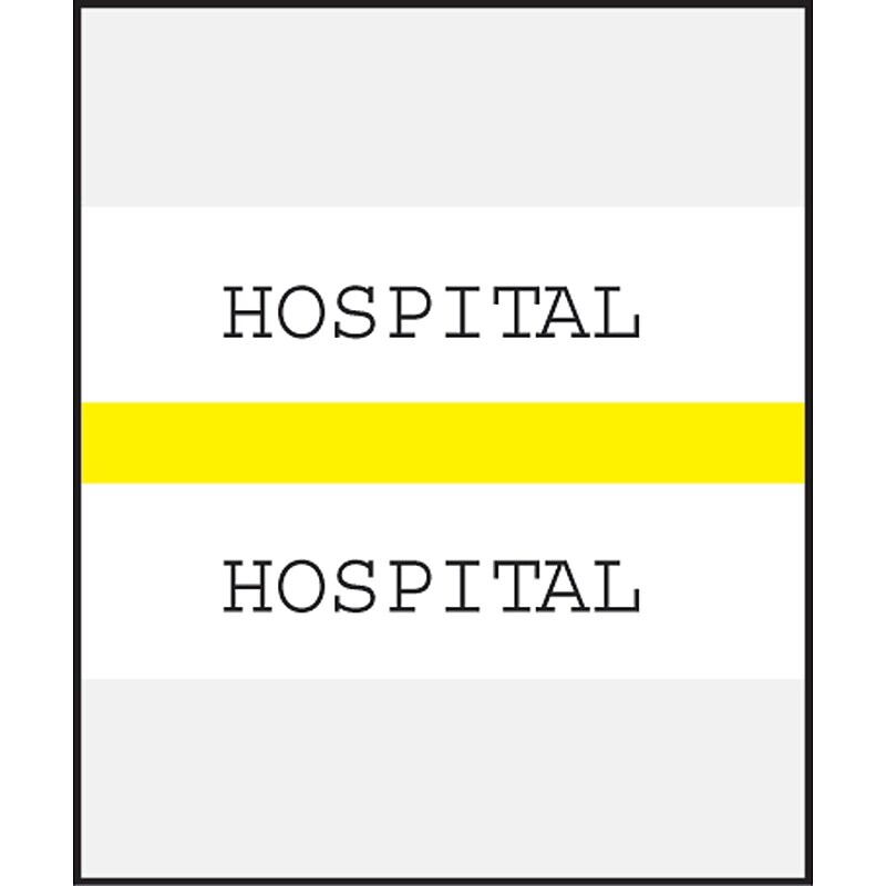 Medical Arts Press® Standard Preprinted Chart Divider Tabs; Hospital, Yellow image 1