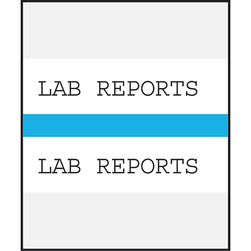 Medical Arts Press® Standard Preprinted Chart Divider Tabs; Lab Reports, Light Blue image 1