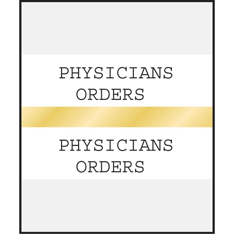 Medical Arts Press® Standard Preprinted Chart Divider Tabs; Physicians Orders, Gold image 1