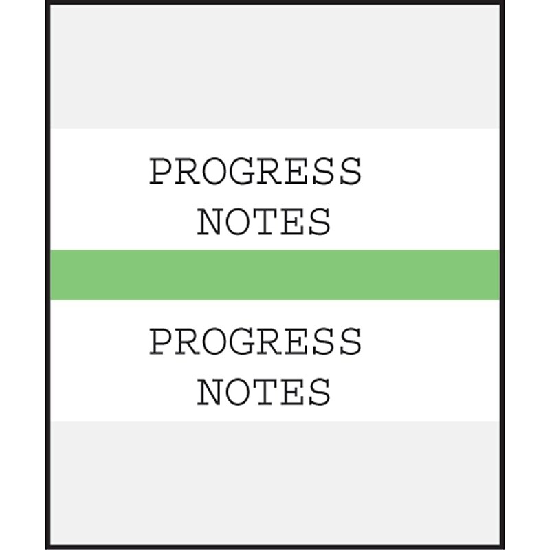 Medical Arts Press® Standard Preprinted Chart Divider Tabs; Progress Notes, Light Green image 1