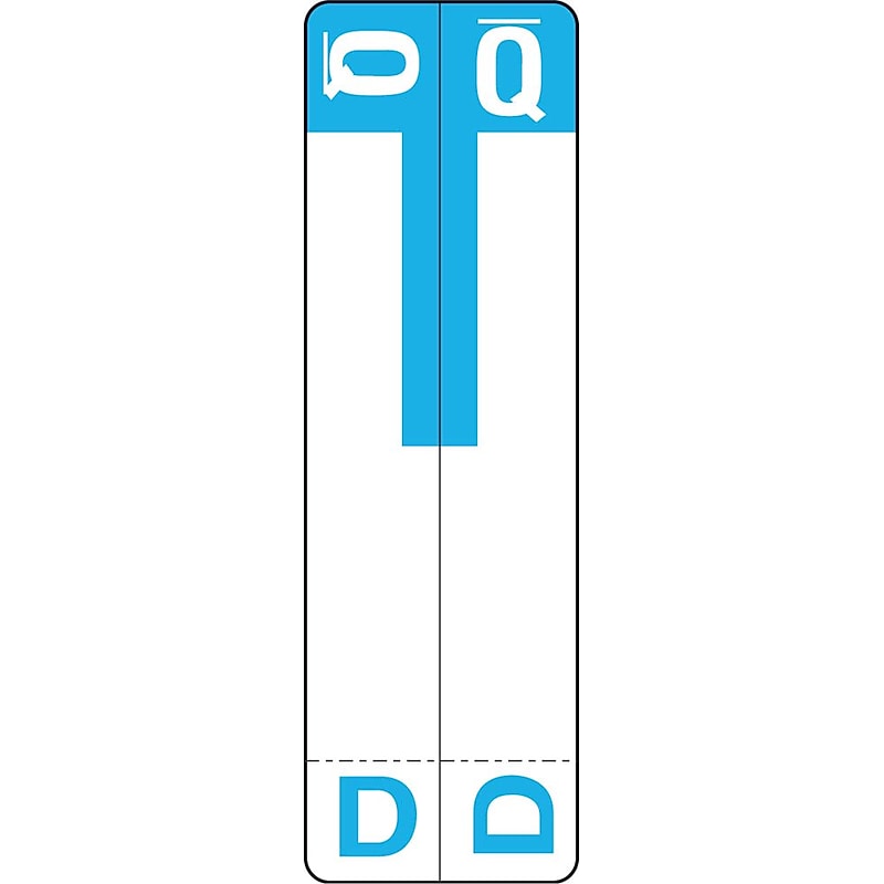 Medical Arts Press® D and Q Name Labels, Light Blue, Smead® Alpha-Z® Compatible image 1
