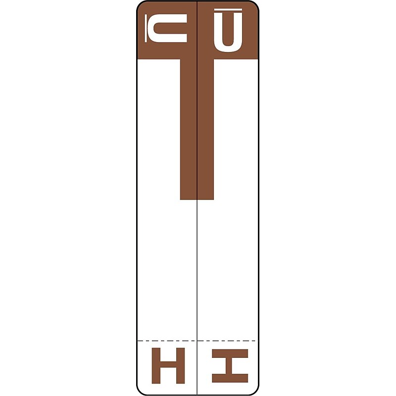 Medical Arts Press® H and U Name Labels, Dark Brown, Smead® Alpha-Z® Compatible image 1