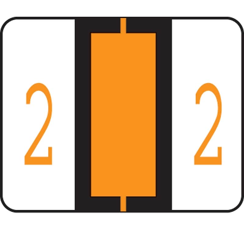 Medical Arts Press TAB Products Compatible Numeric Sheet Style Labels, "2", 126/Pack (33832) image 1