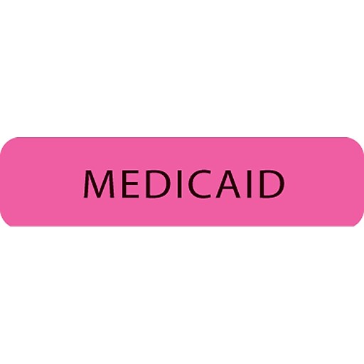 Insurance Chart File Medical Labels; Medicaid, Fluorescent
