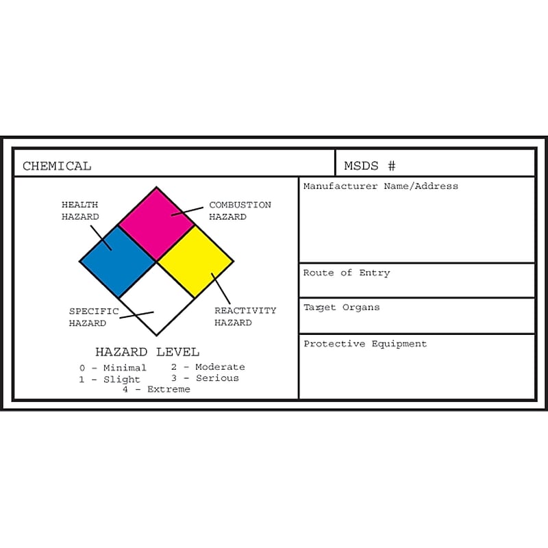 Hazard Communication Medical Labels, Small, White, 1-1/8x2-1/4", 25 Labels image 1