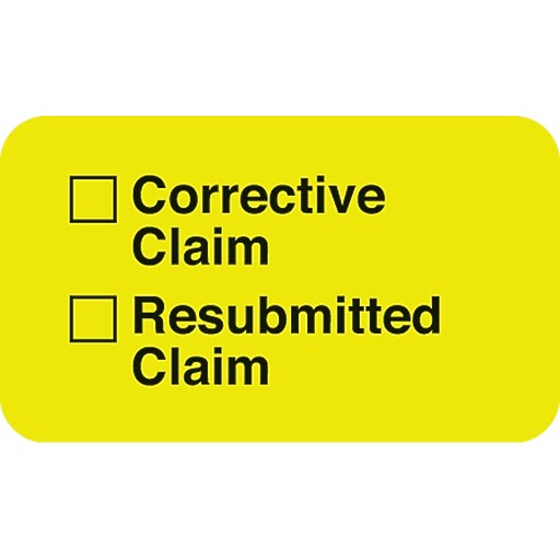 Insurance Carrier Collection Labels; Corrective/Resubmitted, Fl