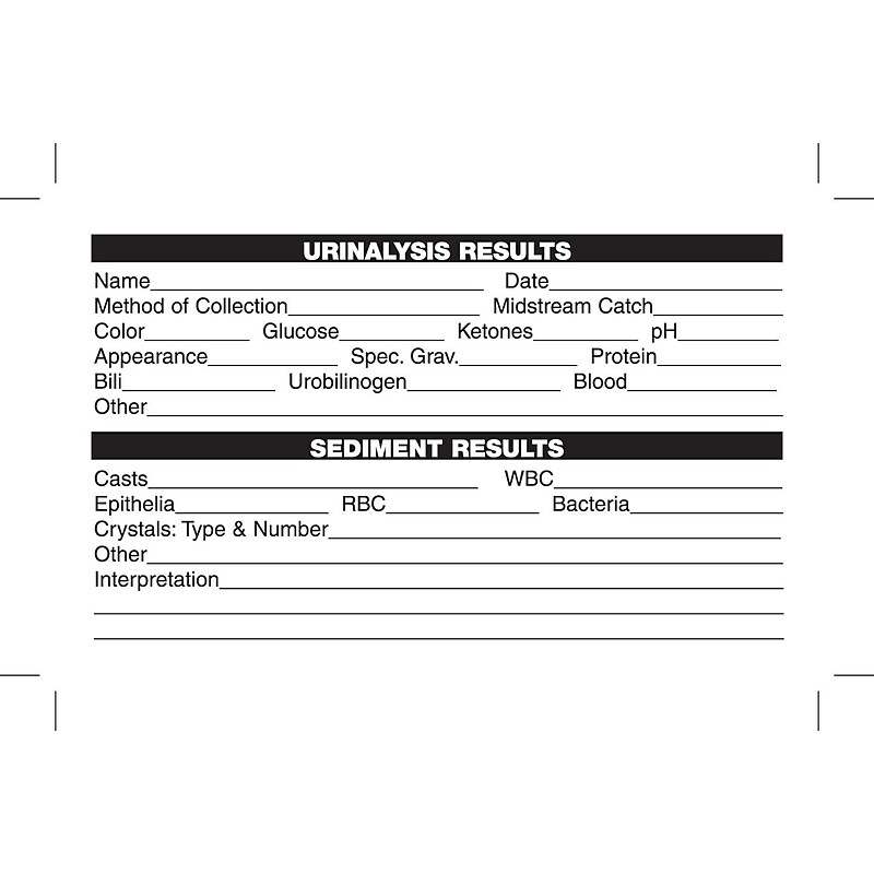 Medical Laboratory Labels, Urinalysis Results, White, 2-1/2x4", 100 Labels image 1