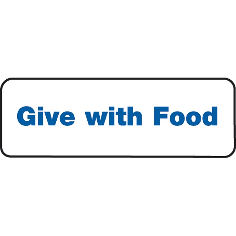 Veterinary Medication Instruction Labels, Give with Food, White, 1/2x1-1/2", 500 Labels image 1