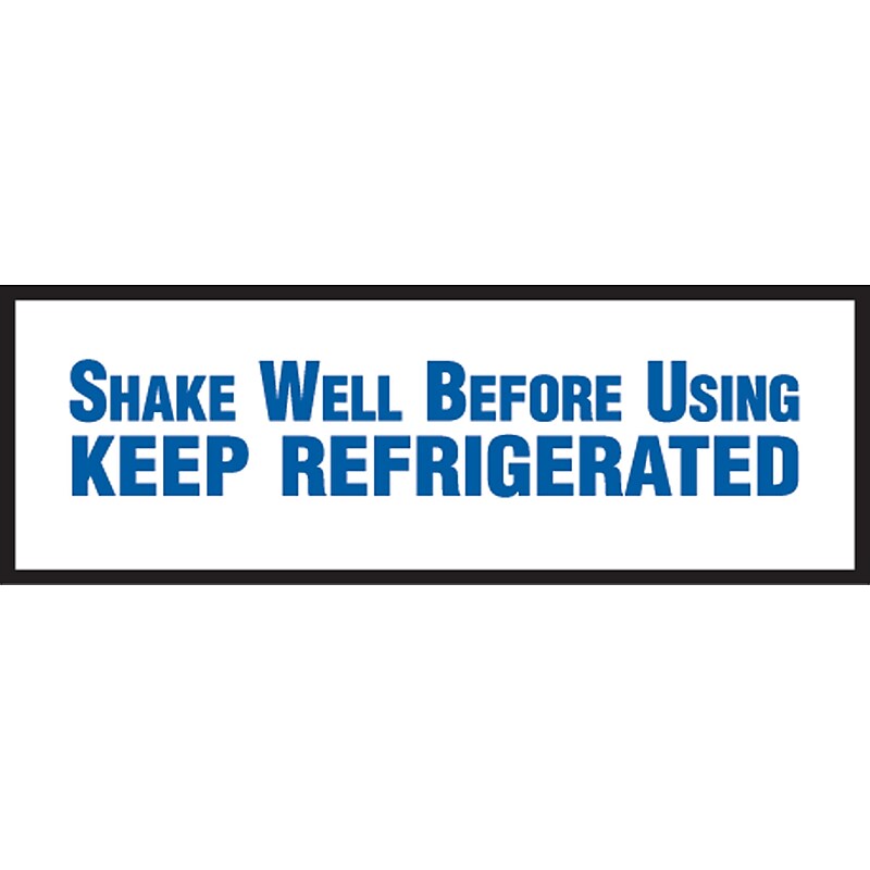 Veterinary Medication Instruction Labels, Shake Well/Keep Refrigerated, White, 1/2x1-1/2", 500 Lbls image 1
