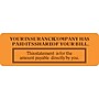 Reminder & Thank You Collection Labels, Insur. Has Paid Its Share, Fl Orange, 1x3", 500 Labels~#|#~m002401131_sc7