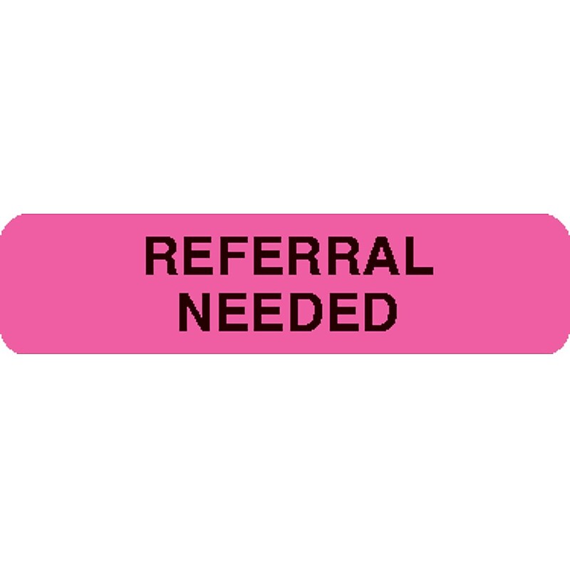 Insurance Chart File Medical Labels, Referral Needed, Fluorescent Pink, 5/16x1-1/4", 500 Labels image 1