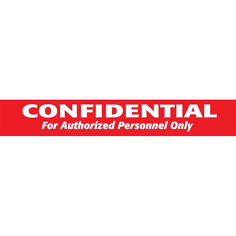 Patient Record Labels, Confidential, Red, 1x6-1/2", 100 Labels image 1