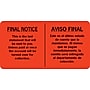 English/Spanish Collection Pre-Printed Labels, Final Notice, 1.75 x 3.25 inch, 500 Labels~#|#~m002401172_sc7