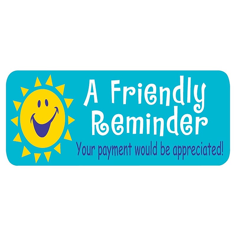 Soft Collection Pre-Printed Labels, Friendly Reminder, 0.75 x 2.5 inch, 300 Labels image 1