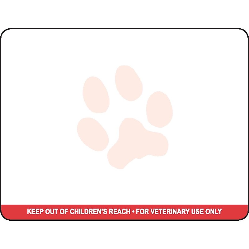 Veterinary Thermal Prescription Labels, Dymo Compatible, Red Warning Bar & Logo, 2.75 x 2.125 inch image 1