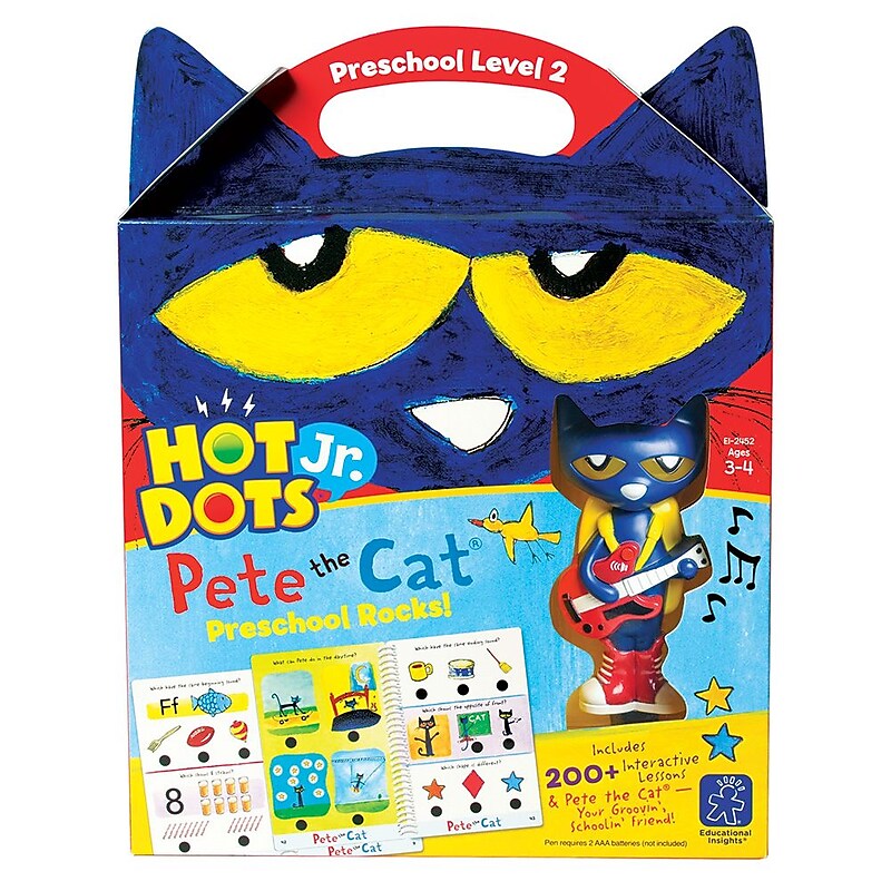 Educational Insights Hot Dots Jr. Pete The Cat Preschool Rocks (2452) image 1
