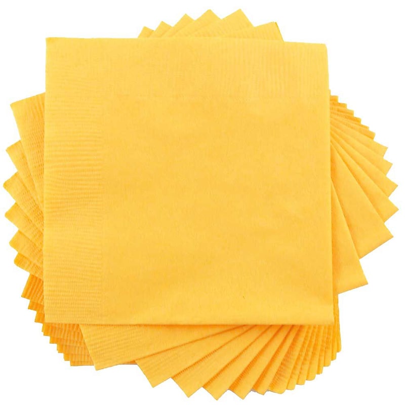 JAM Paper Lunch Napkin, 2-ply, Yellow, 50 Napkins/Pack (255621945) image 1