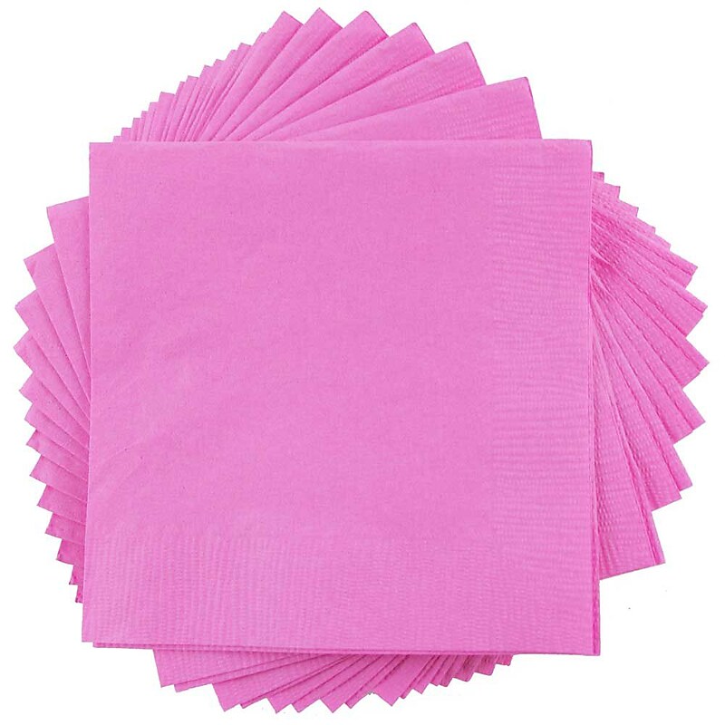 JAM Paper Beverage Napkin, 2-ply, Fuchsia Pink, 50 Napkins/Pack (255621947) image 1