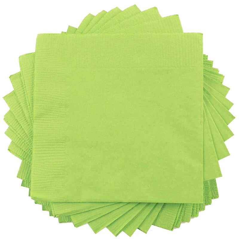 JAM Paper Beverage Napkin, 2-ply, Lime Green, 50 Napkins/Pack (5255620723) image 1