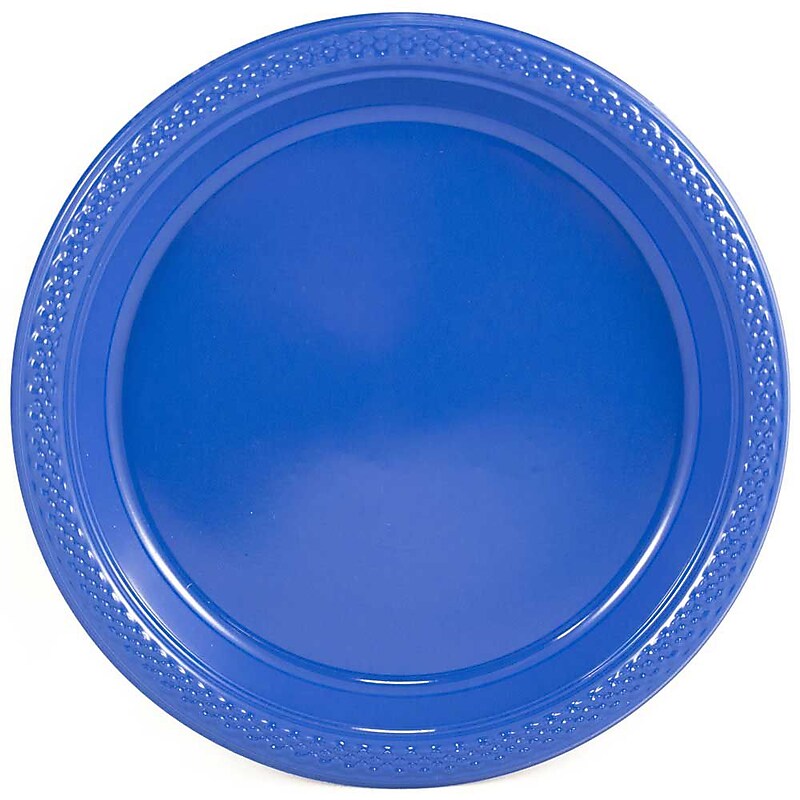 JAM Paper 9" Plastic Plates, Blue, 20/Pack (9255320675) image 1
