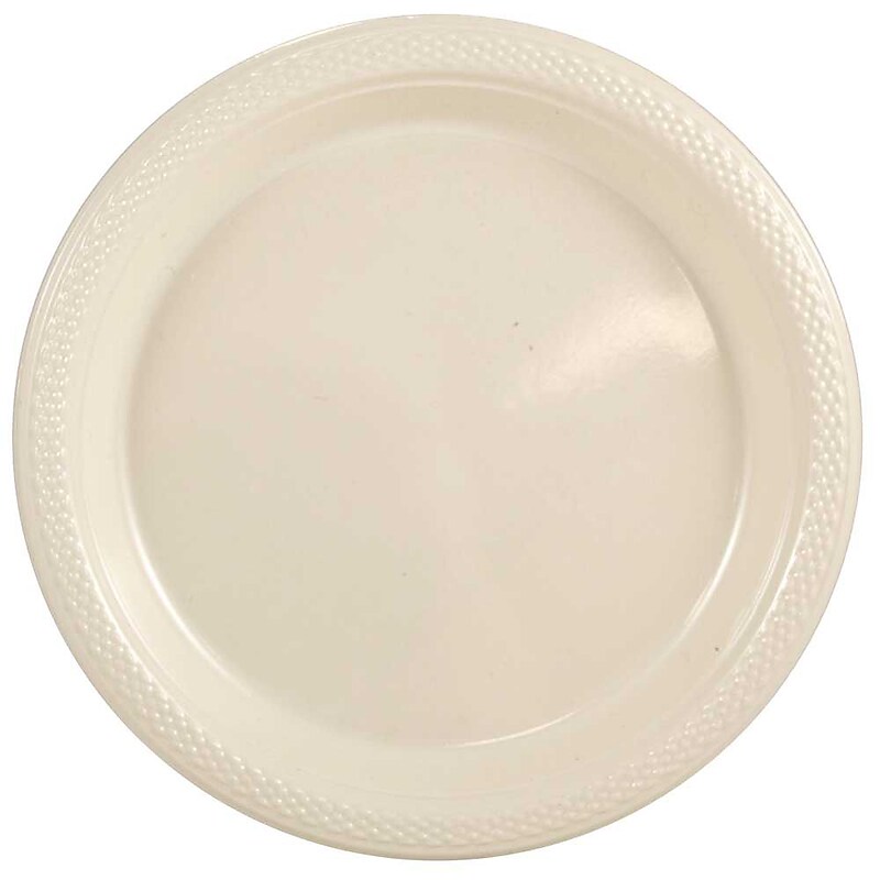 JAM Paper 9" Plastic Plates, Ivory, 20/Pack (9255320683) image 1