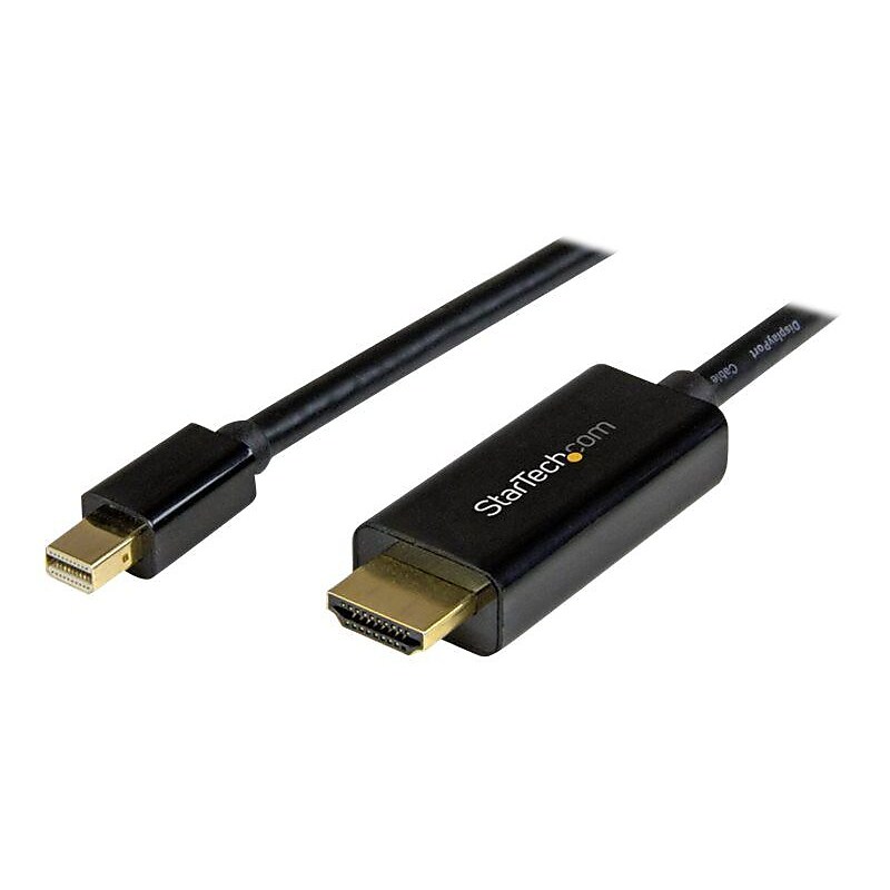 StarTech MDP2HDMM1MB 3.3' Mini DisplayPort/HDMI Audio/Video Cable, Black image 1