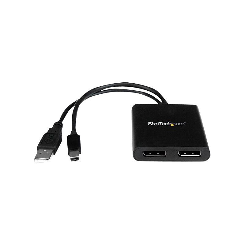 StarTech Mini DisplayPort to 2x DisplayPort Multi Stream Transport Hub, Black image 1