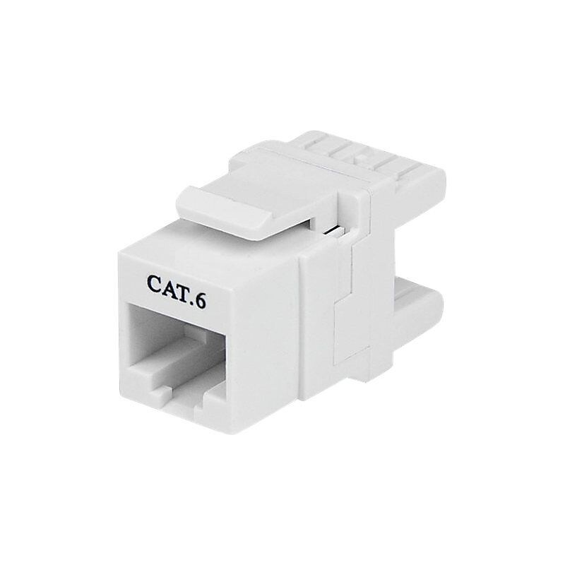 StarTech 180° Cat 6 Keystone Jack - RJ45 Ethernet Cat6 Wall Jack White - 110 Type image 1