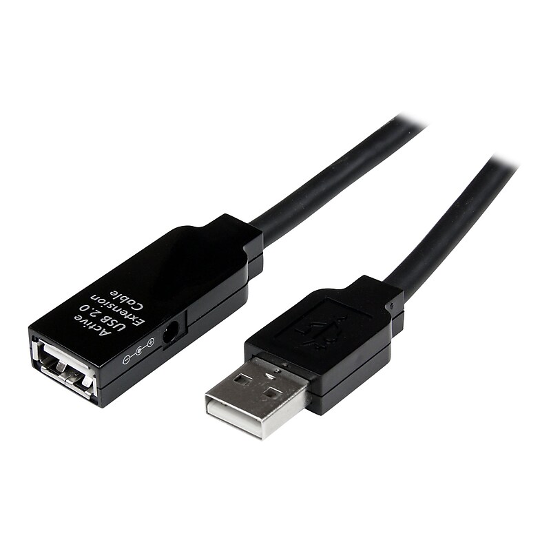 StarTech 65.6' USB A to USB A Extension Cable, Male to Female, Black (USB2AAEXT20M) image 1
