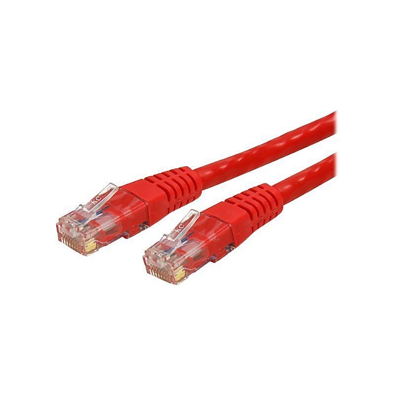 StarTech® 7 ft Red Molded Cat6 UTP Patch Cable - ETL Verified image 1