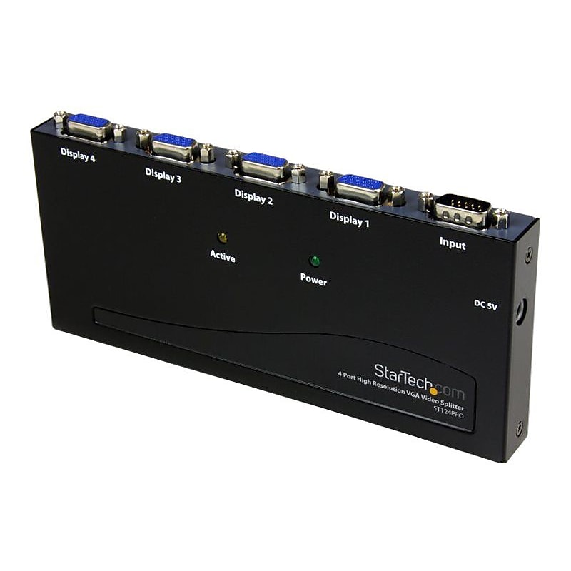 Startech® ST124PRO High Resolution VGA Video Splitter, 350 MHz, 4 Ports image 1